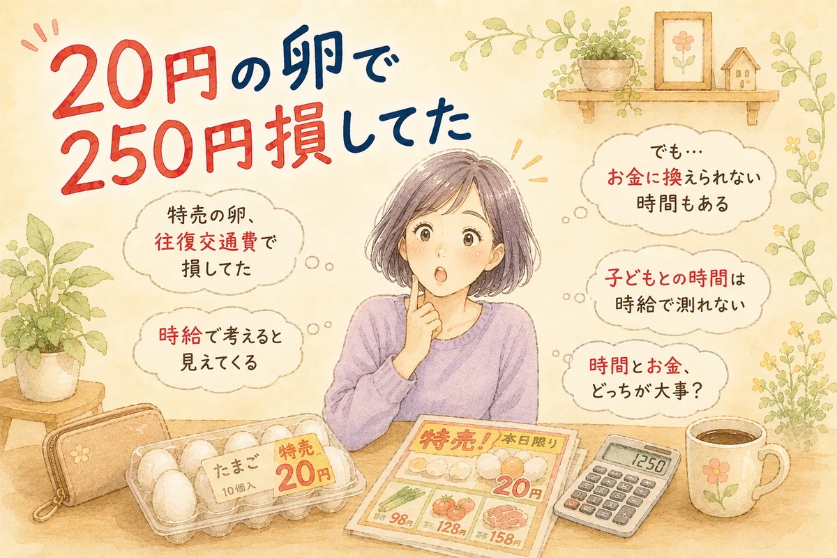 20円の卵で250円損してた｜時給思考で気づいた時間とお金の話