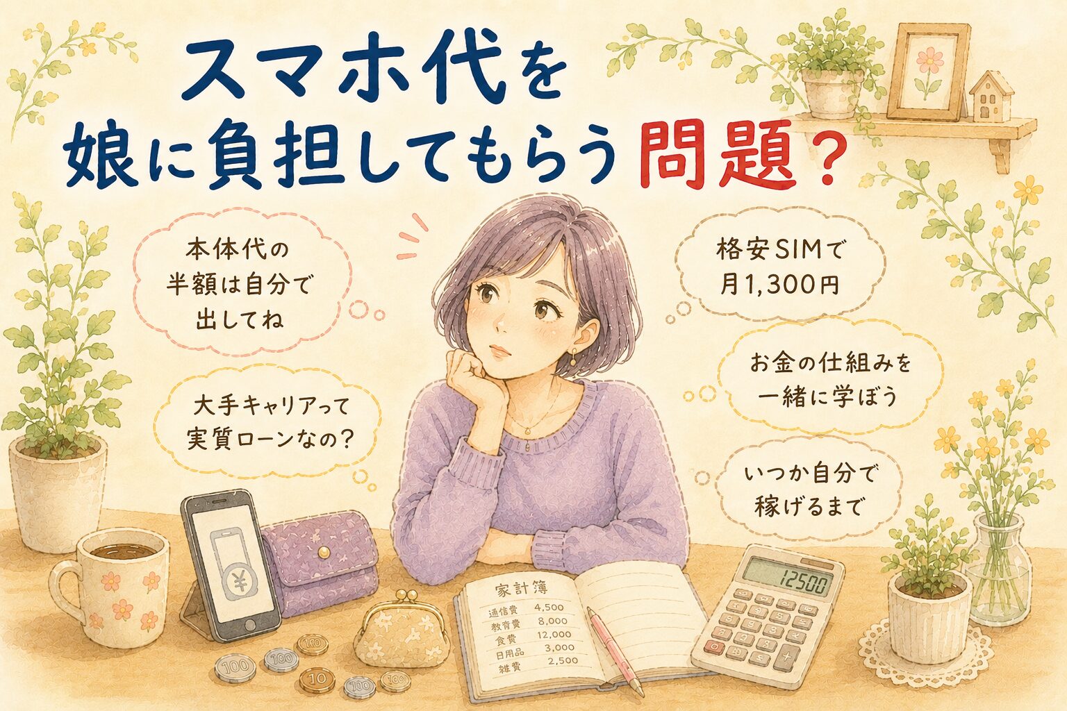 スマホ代を娘に負担してもらう問題？