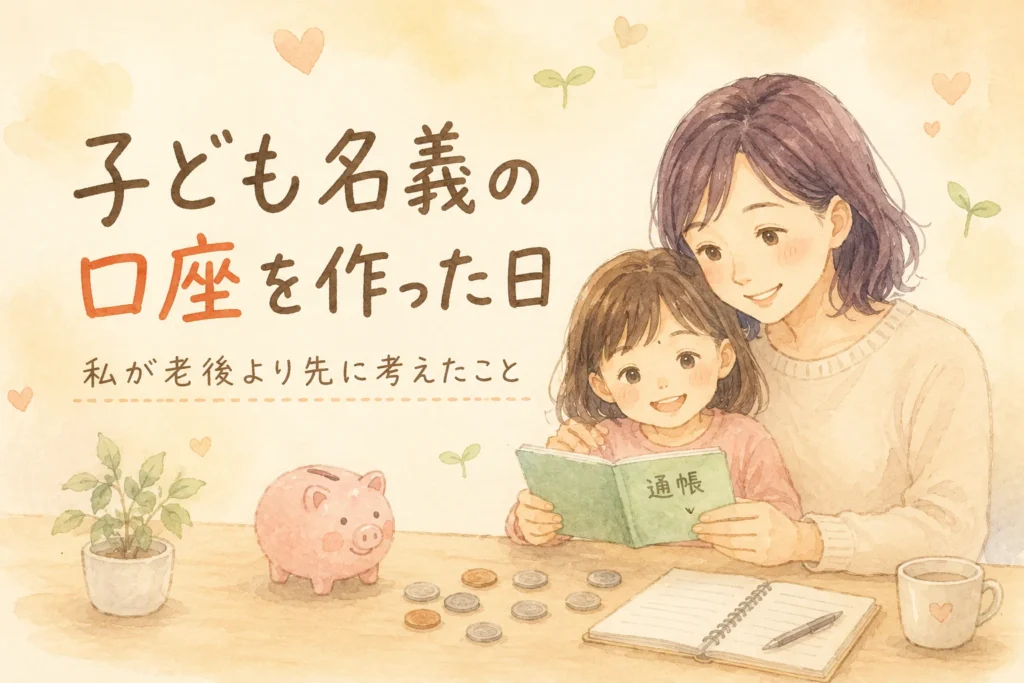 子ども名義の口座を作った日。私が老後より先に考えたこと