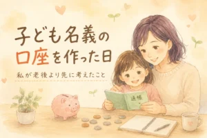 子ども名義の口座を作った日。私が老後より先に考えたこと
