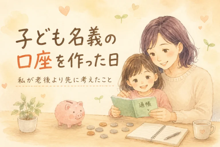 子ども名義の口座を作った日。私が老後より先に考えたこと