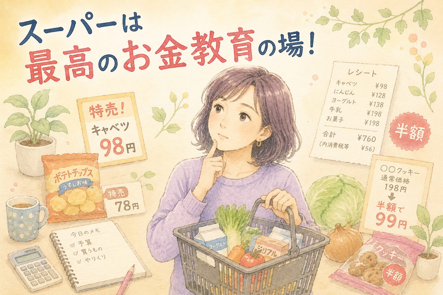 スーパーは最高のお金教育の場！子どもに教えたい「買わされない力」