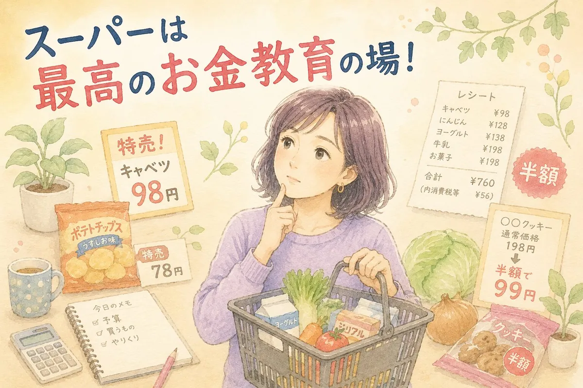 スーパーは最高のお金教育の場！子どもに教えたい「買わされない力」